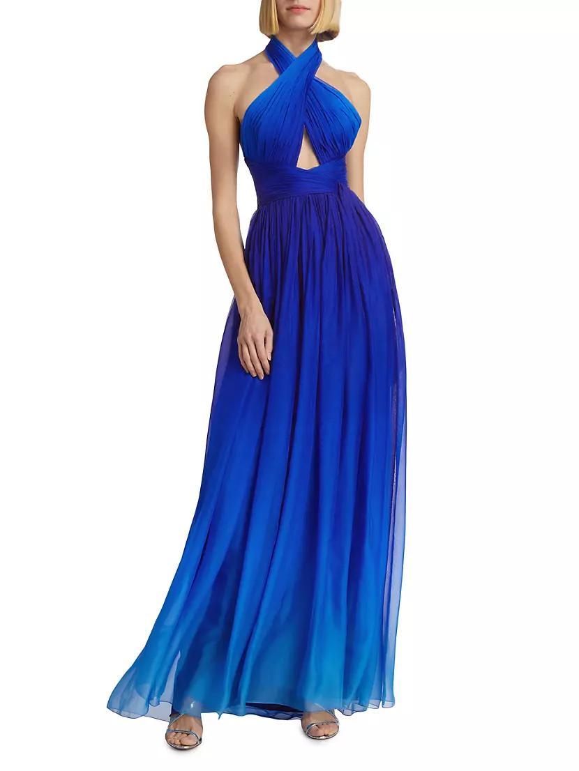 Ombre Chiffon Halter Gown Product Image