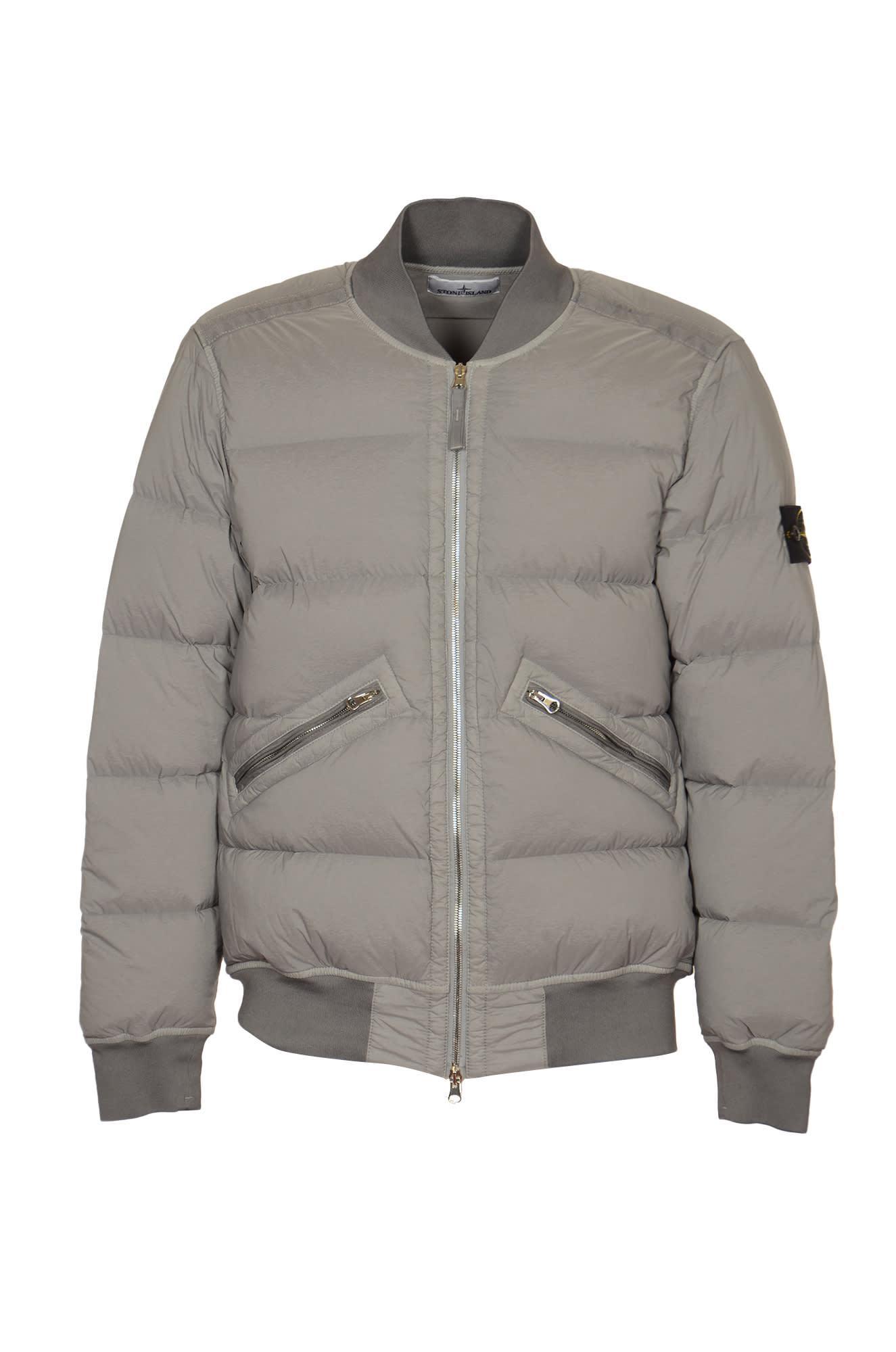 STONE ISLAND Compass Patch Padded Jacket In Grey/green Product Image