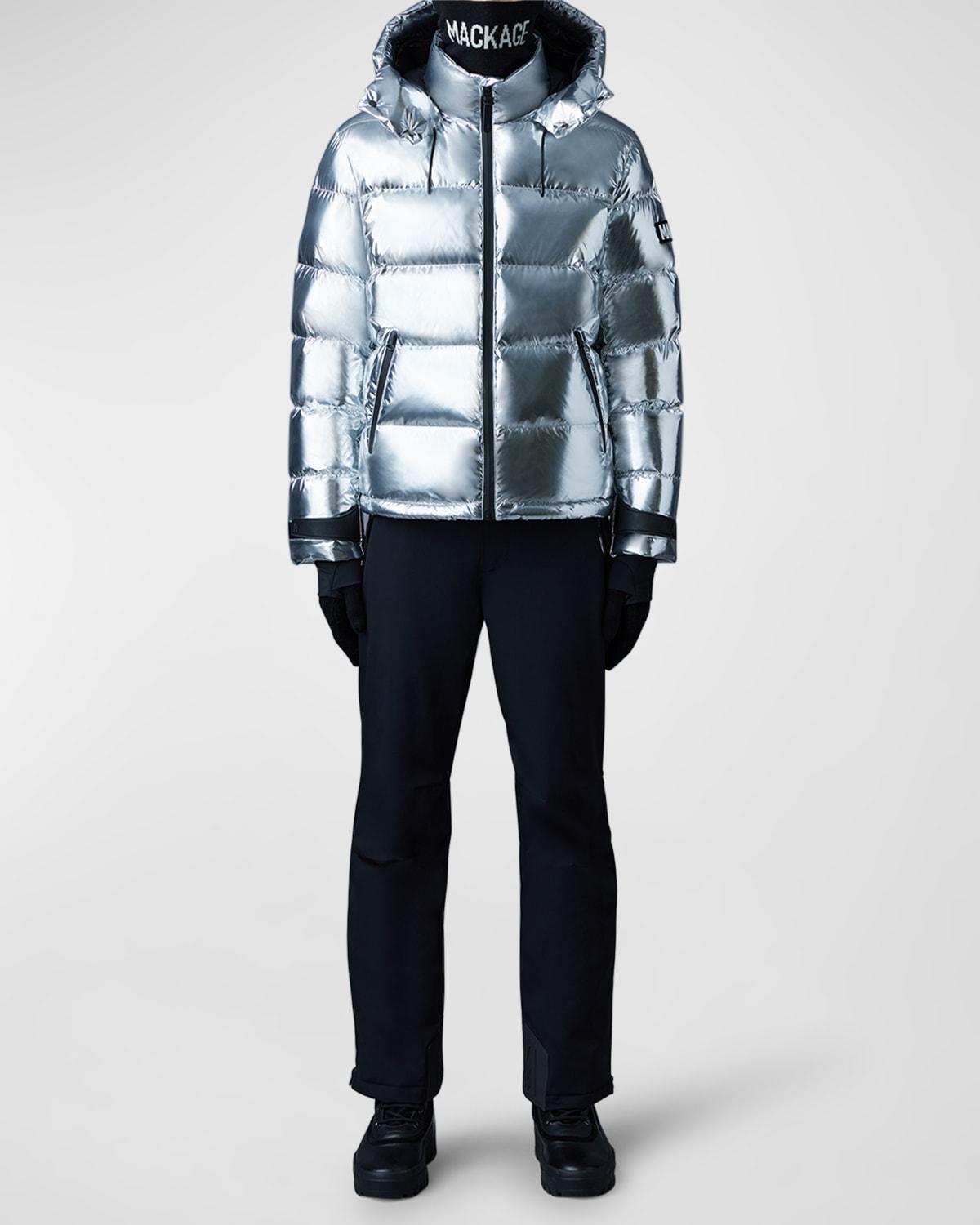 Mens Metallic Wild Hooded Puffer Jacket Product Image