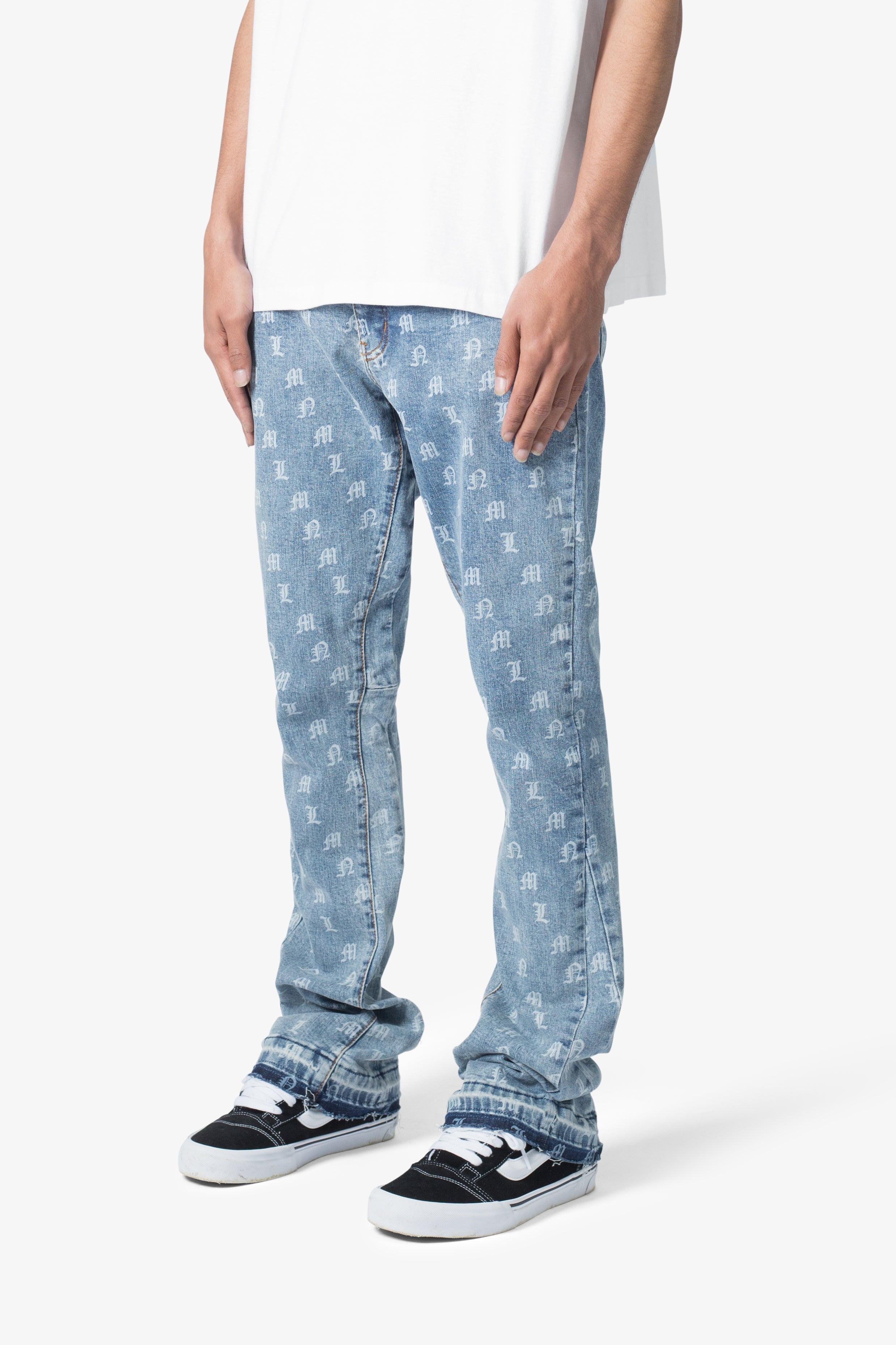 B639 Old English Flare Denim - Medium Blue Product Image