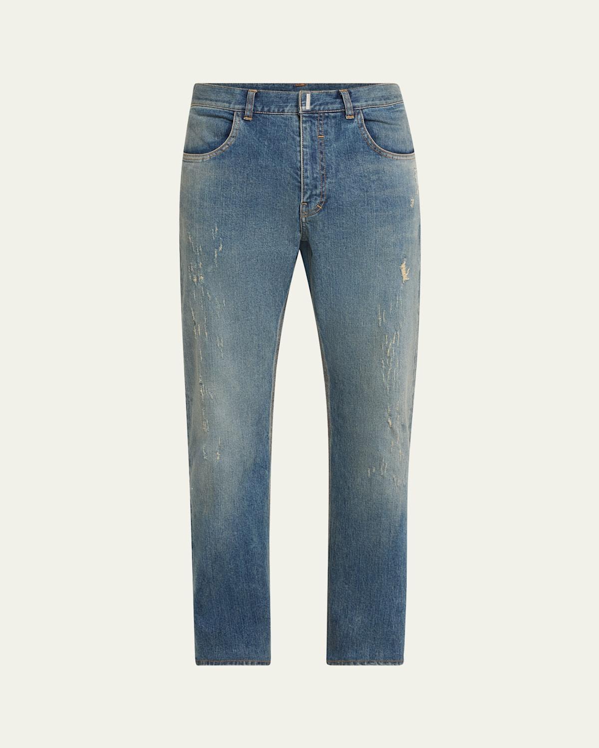 Mens Distressed Slim-Fit Jeans product image