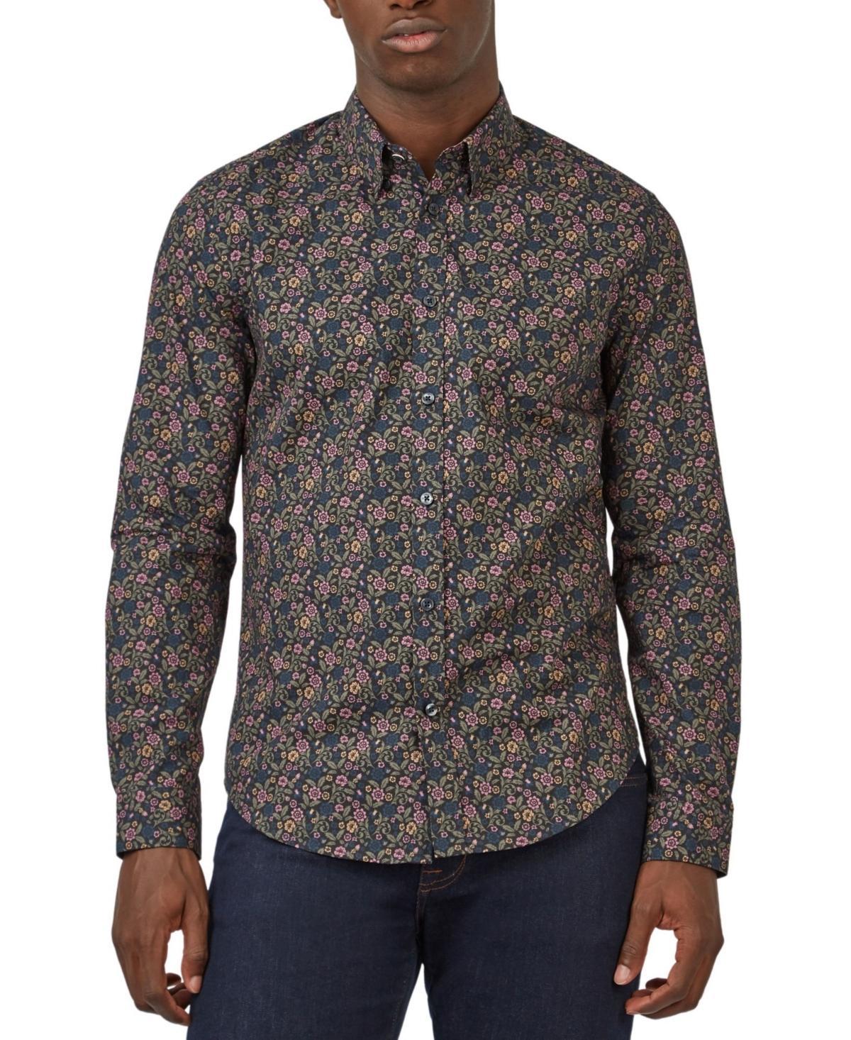 Ben Sherman Mens Multi-Colored British Floral-Print Shirt Product Image