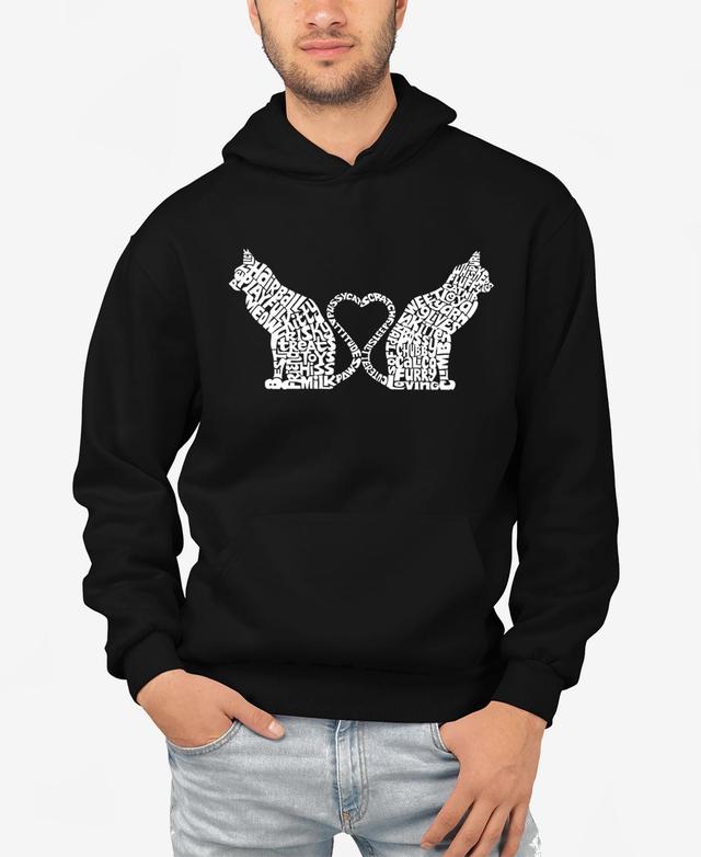 La Pop Art Cat Tail Hearts - Mens Word Art Hooded Sweatshirt Product Image