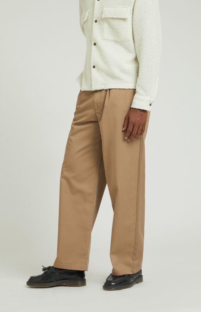 Mens Pleated Baggy Chino Pants - Product Image