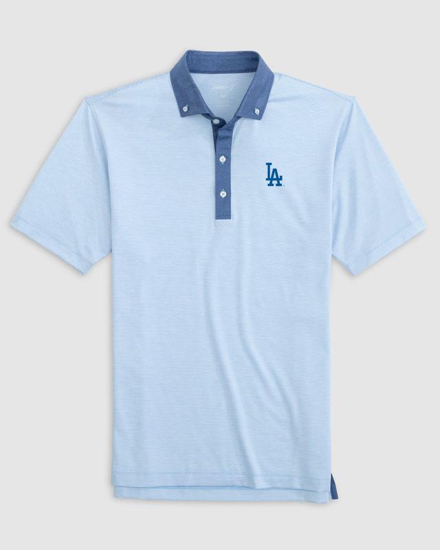 Los Angeles Dodgers Walsh Striped Jersey Performance Polo Product Image