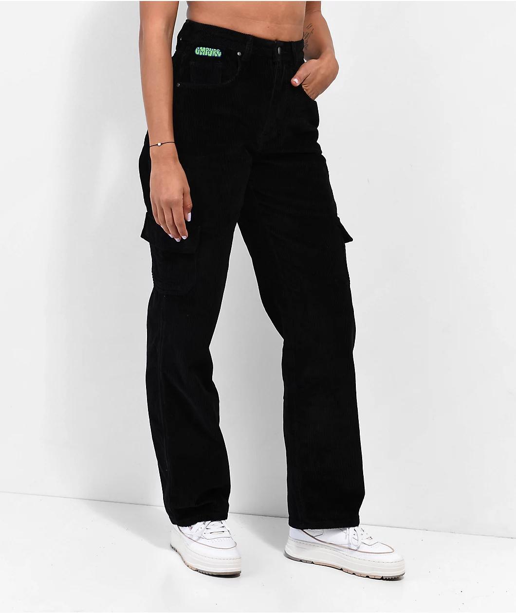 Empyre Tori Black Corduroy Cargo Skate Pants Product Image