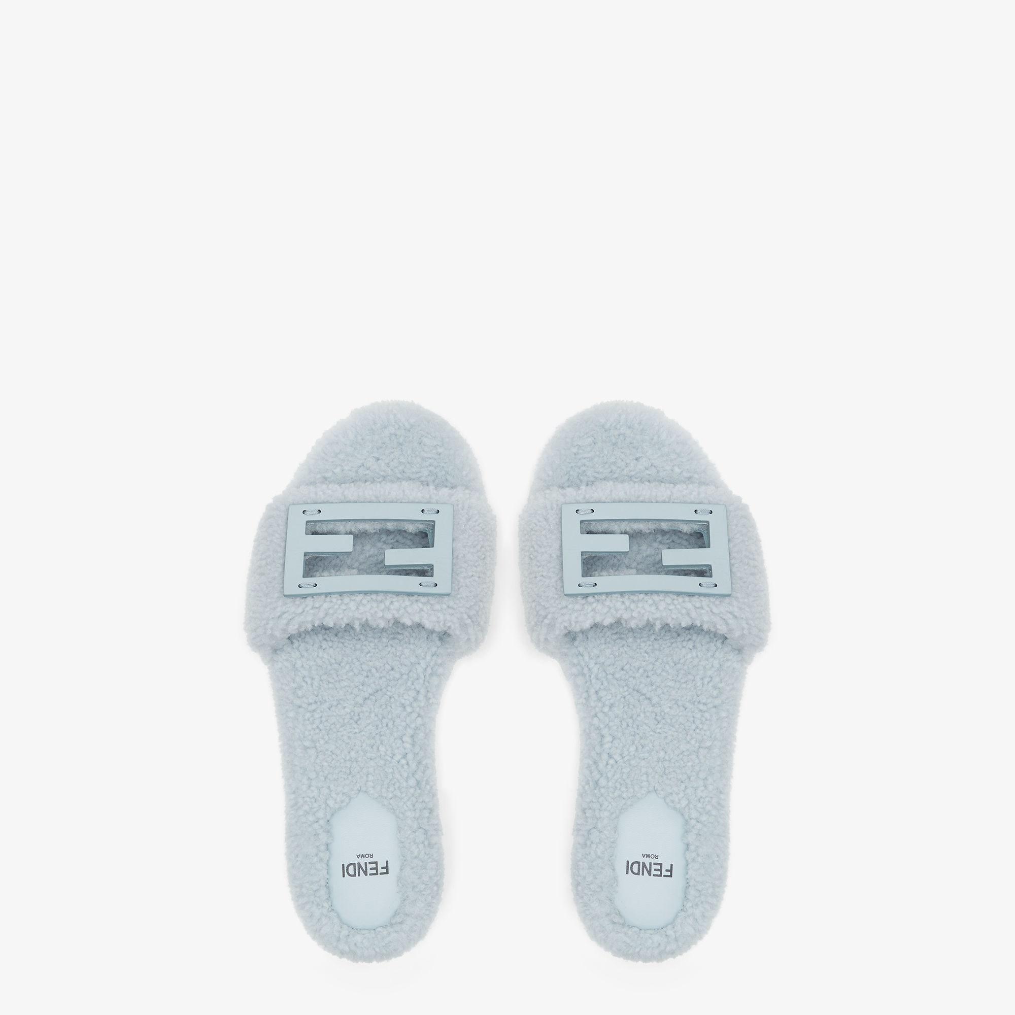 BaguetteLight blue shearling slides Product Image