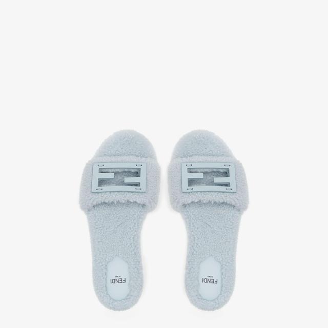 BaguetteLight blue shearling slides Product Image