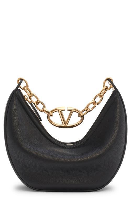 Womens Small VLogo Moon Hobo Bag In Leather With Chain Product Image