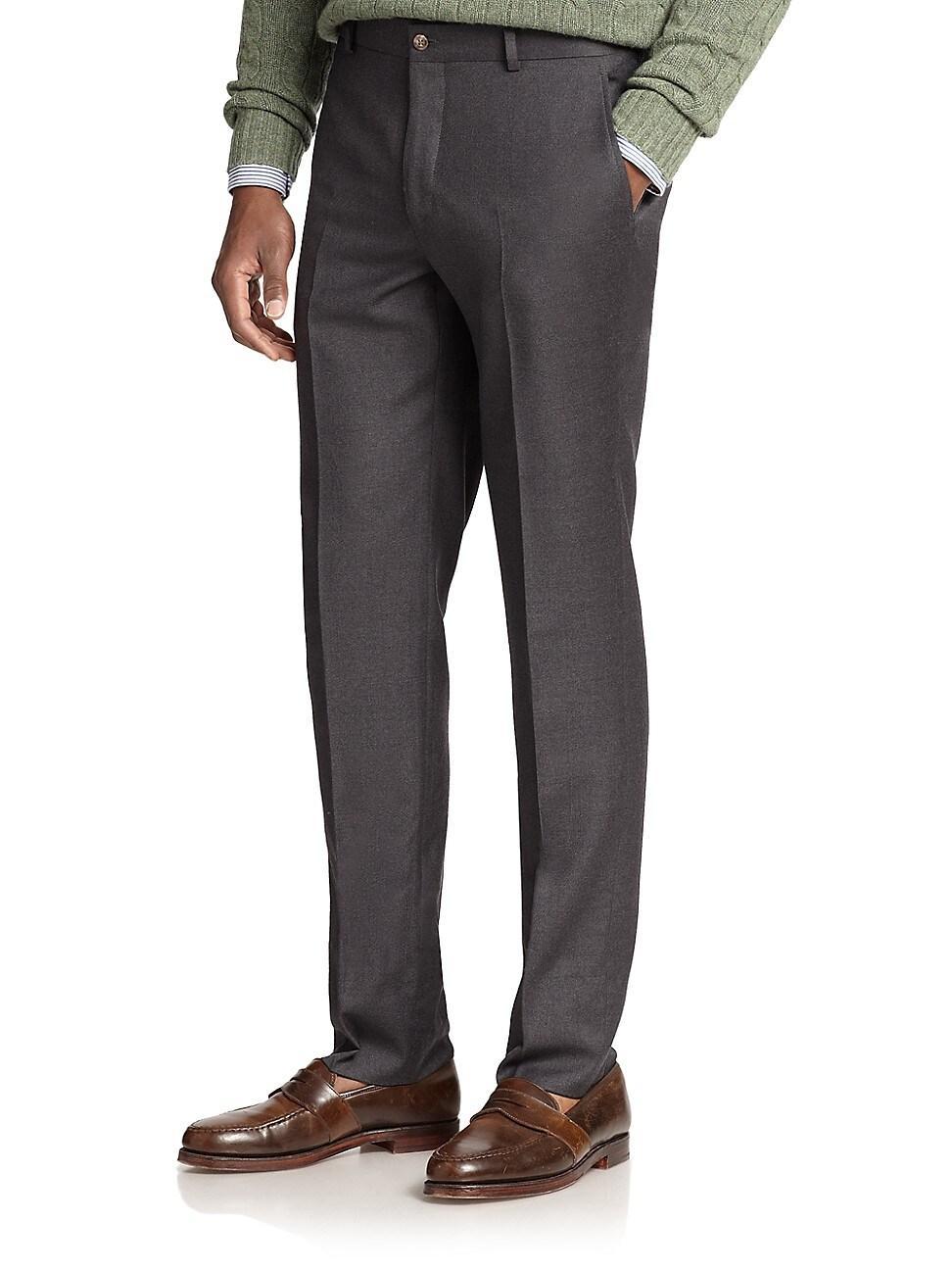 Mens Wool Twill Slim-Fit Trousers Product Image