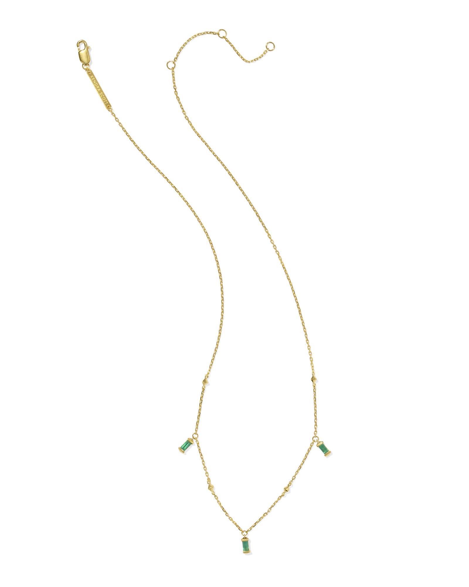 Blythe 18k Gold Vermeil Strand Necklace in Green Onyx Product Image