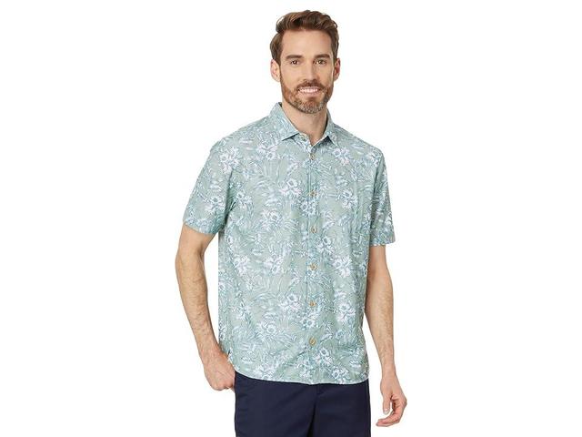 Tommy Bahama Iris Vines Camp (Iceberg Green) Men's Short Sleeve Knit Product Image