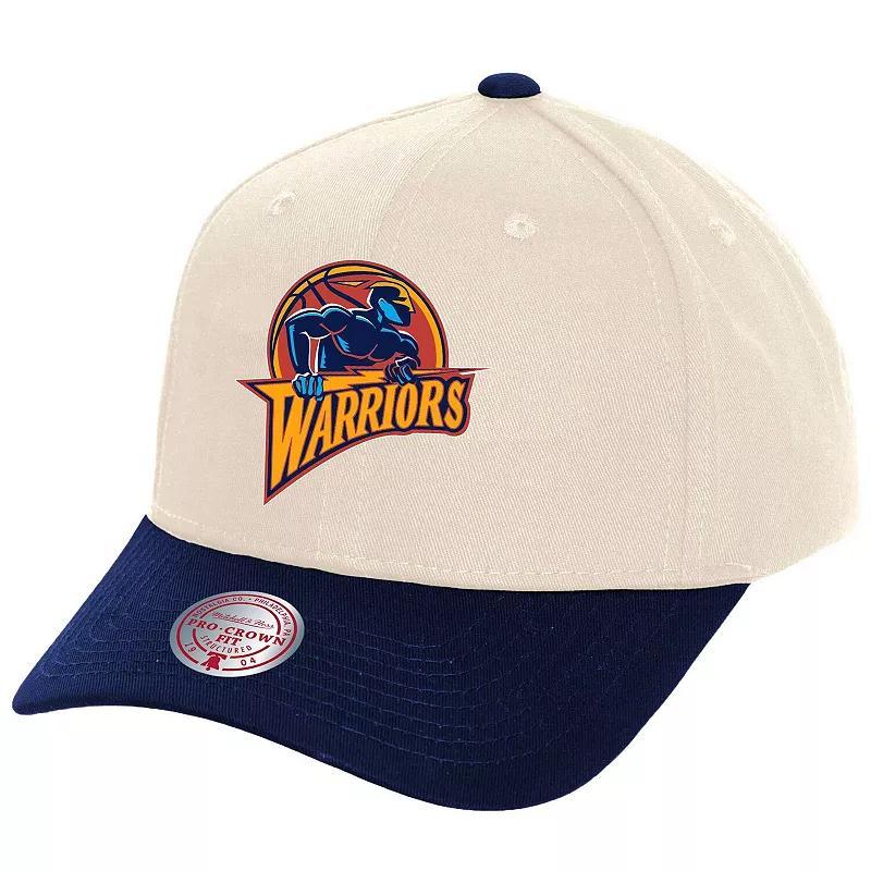 Mitchell & Ness Mens Cream Golden State Warriors Game On Two-Tone Pro Crown Adjustable Hat Product Image