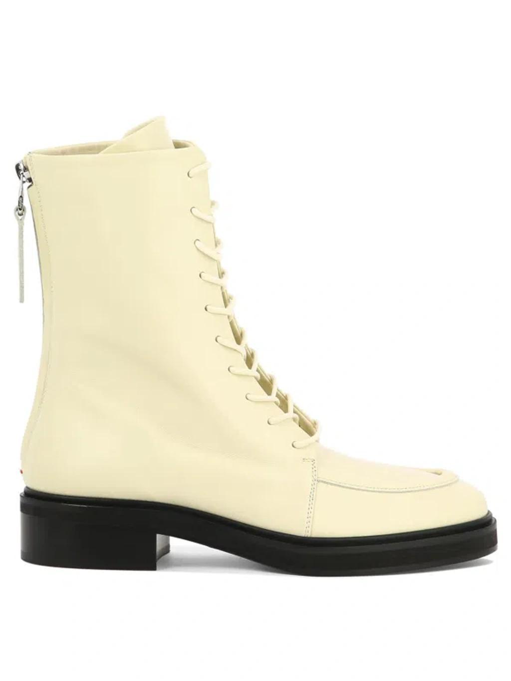 30mm Max Leather Ankle Boots In Beige product image