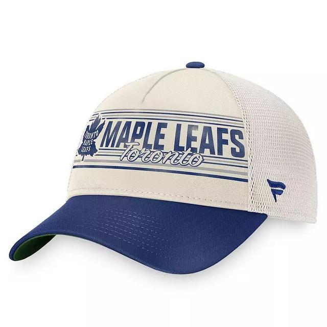 Mens Fanatics Khaki and Blue Toronto Maple Leafs True Classic Retro Trucker Snapback Hat - Khaki Product Image