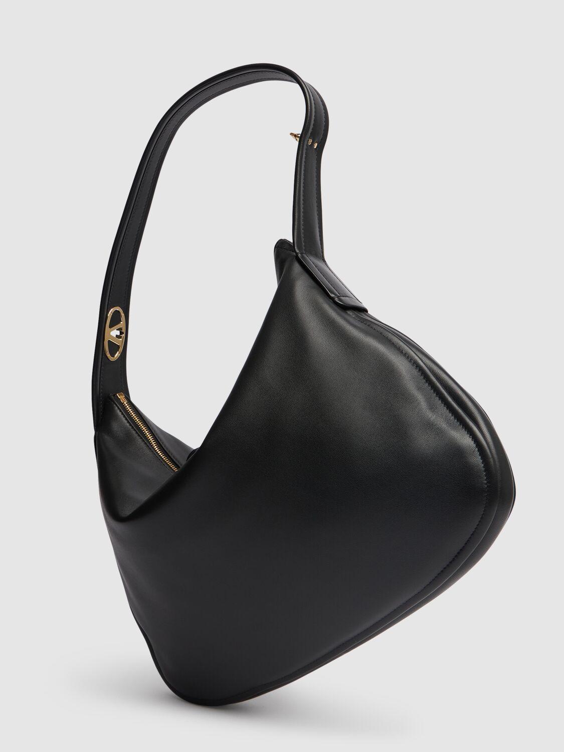 VALENTINO GARAVANI Large Hobo Leather Bag In Black Product Image