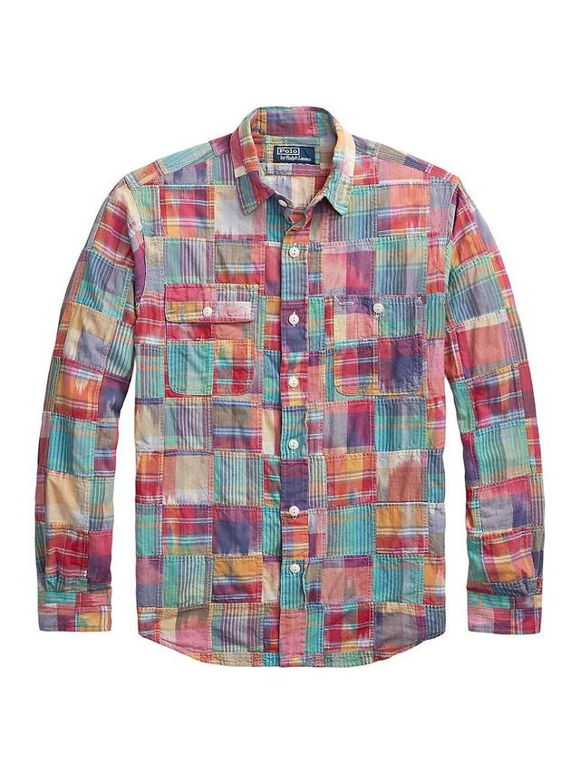 Mens Madras Patchwork Sport Shirt Product Image