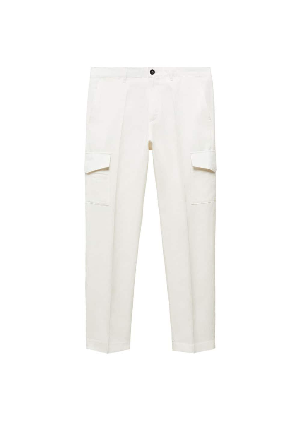 MANGO MAN - Linen-blend pants with pockets off whiteMen Product Image