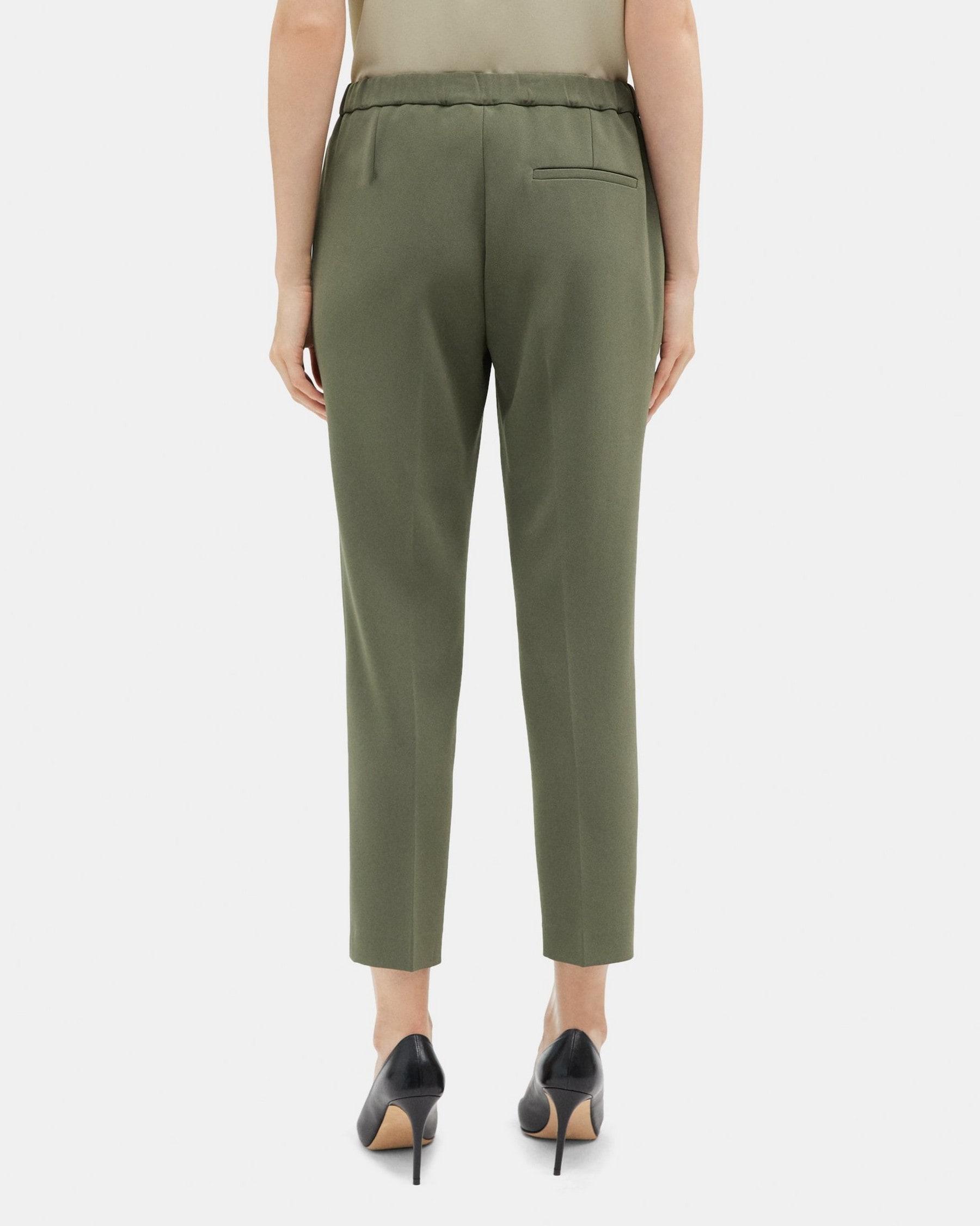 Cropped Slim Pull-On Pant in Crepe Product Image