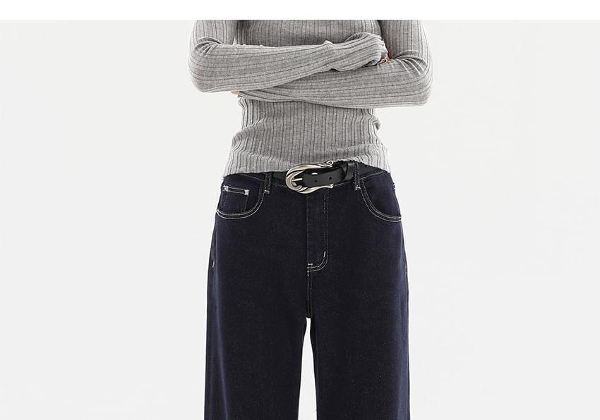 Mid Rise Unwashed Wide Leg Jeans Product Image