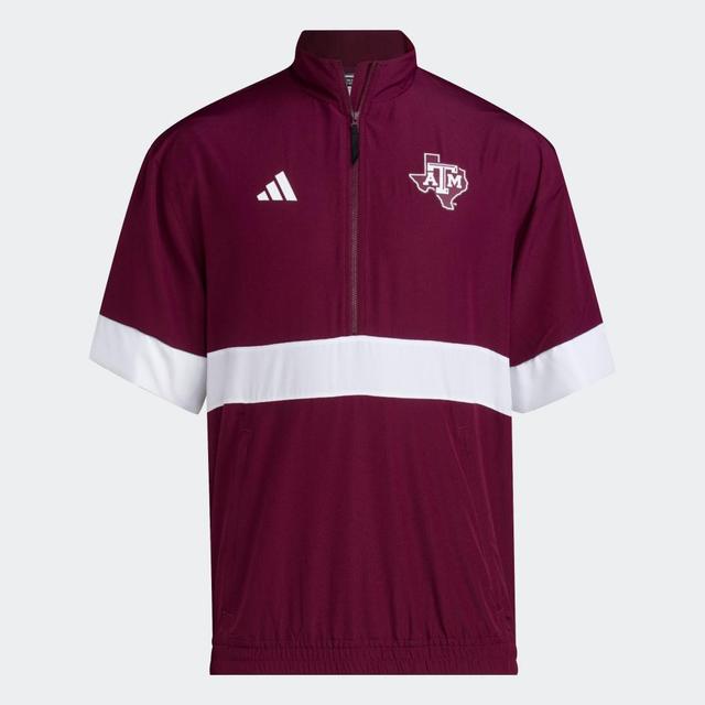 adidas Texas A&M Training Strategy 1/4 Zip Top Team Maroon L Mens Product Image