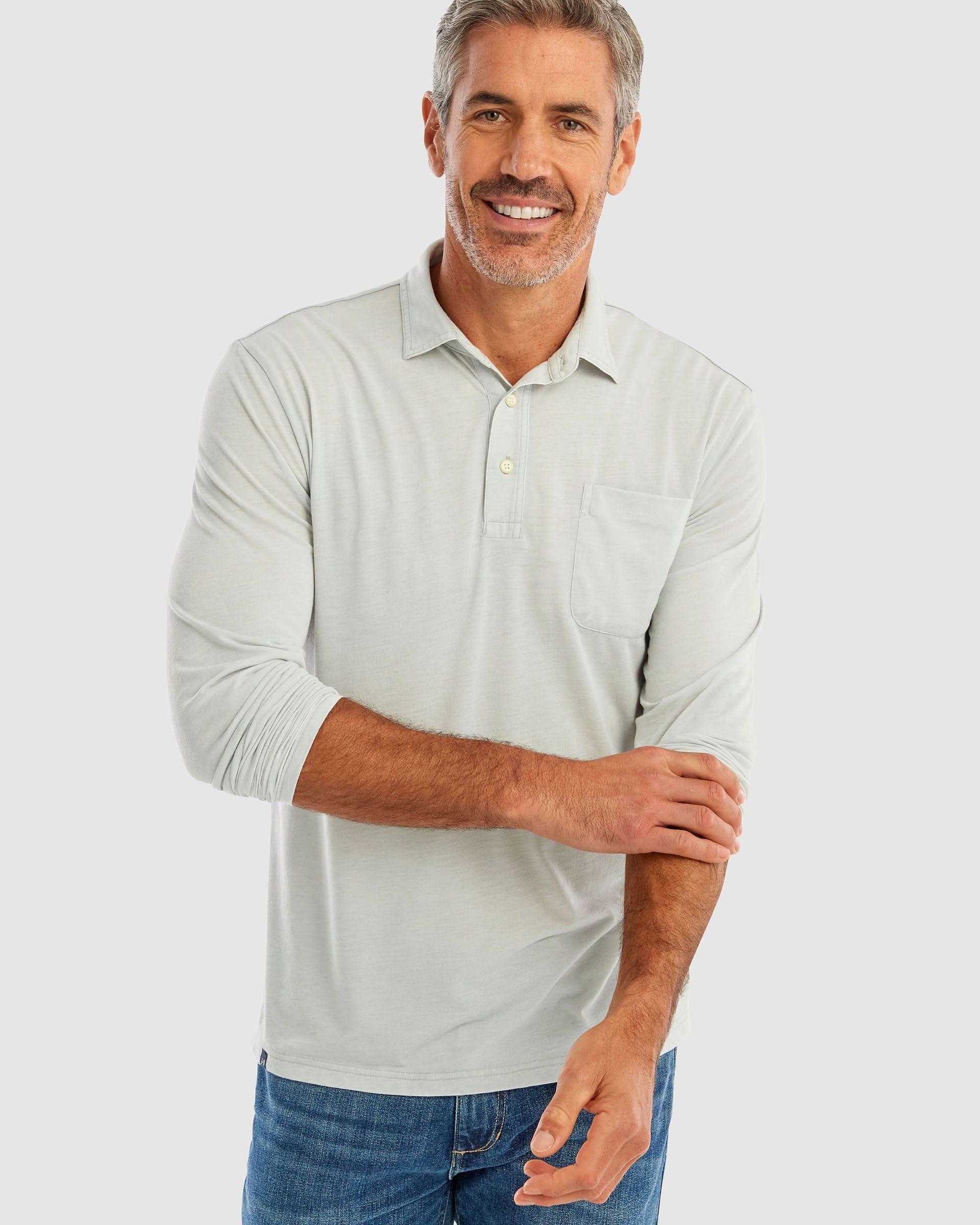 Clay Long Sleeve Polo Male Product Image