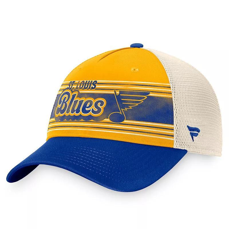 Mens Fanatics Branded /Blue St. Louis Blues Heritage Vintage Trucker Adjustable Hat Product Image