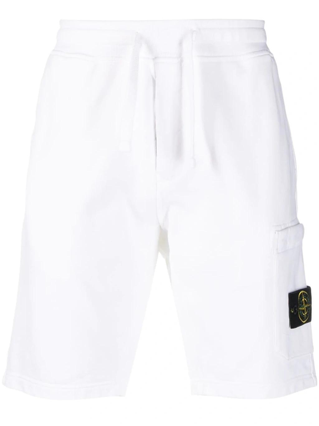 Logo-patch Cotton Track Shorts In White Product Image