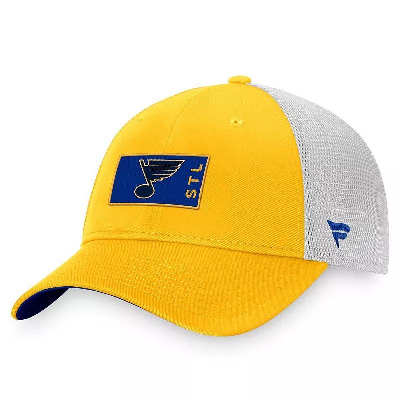 Mens Fanatics Gold St. Louis Blues Authentic Pro Rink Trucker Snapback Hat - Gold Product Image