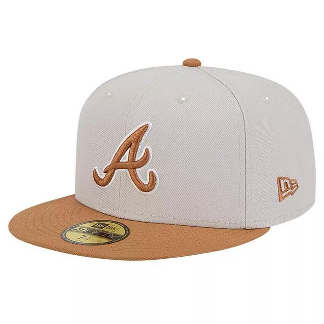 Mens New Era Khaki/Brown Atlanta Braves Two-Tone Color Pack 59FIFTY Fitted Hat Product Image