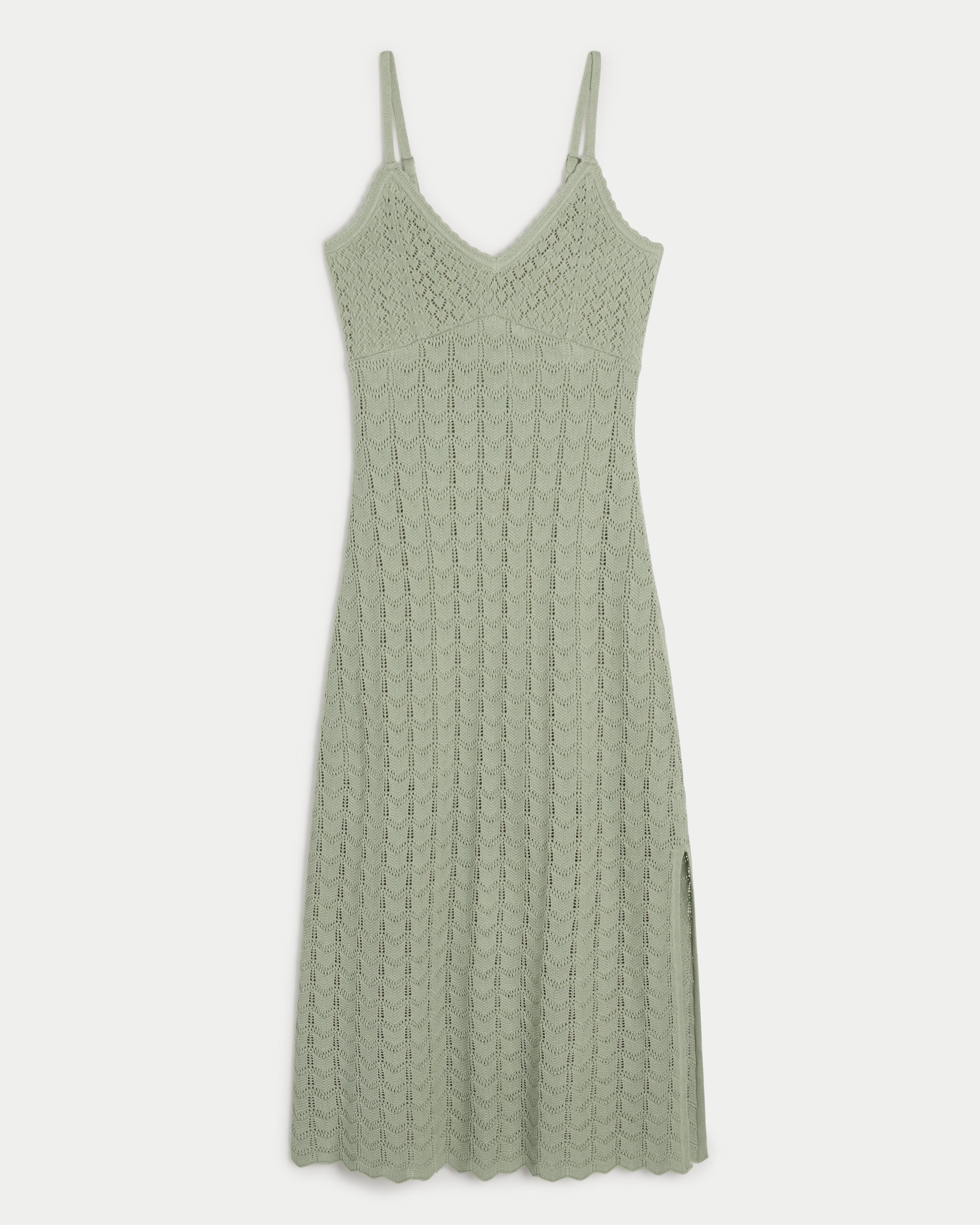 Crochet-Style Midi Dress Product Image