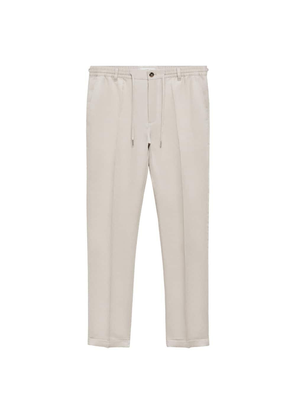 MANGO MAN - Tencel linen drawstring pants ice greyMen Product Image