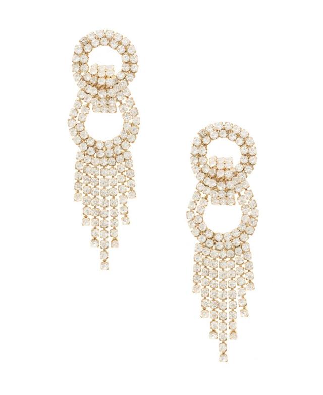 Womens Gatsby 18K Gold-Plate & Crystal Earrings Product Image