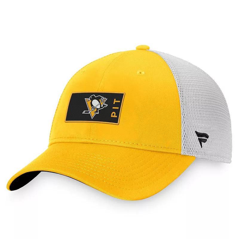 Mens Fanatics Branded /White Pittsburgh Penguins Authentic Pro Rink Trucker Snapback Hat Product Image