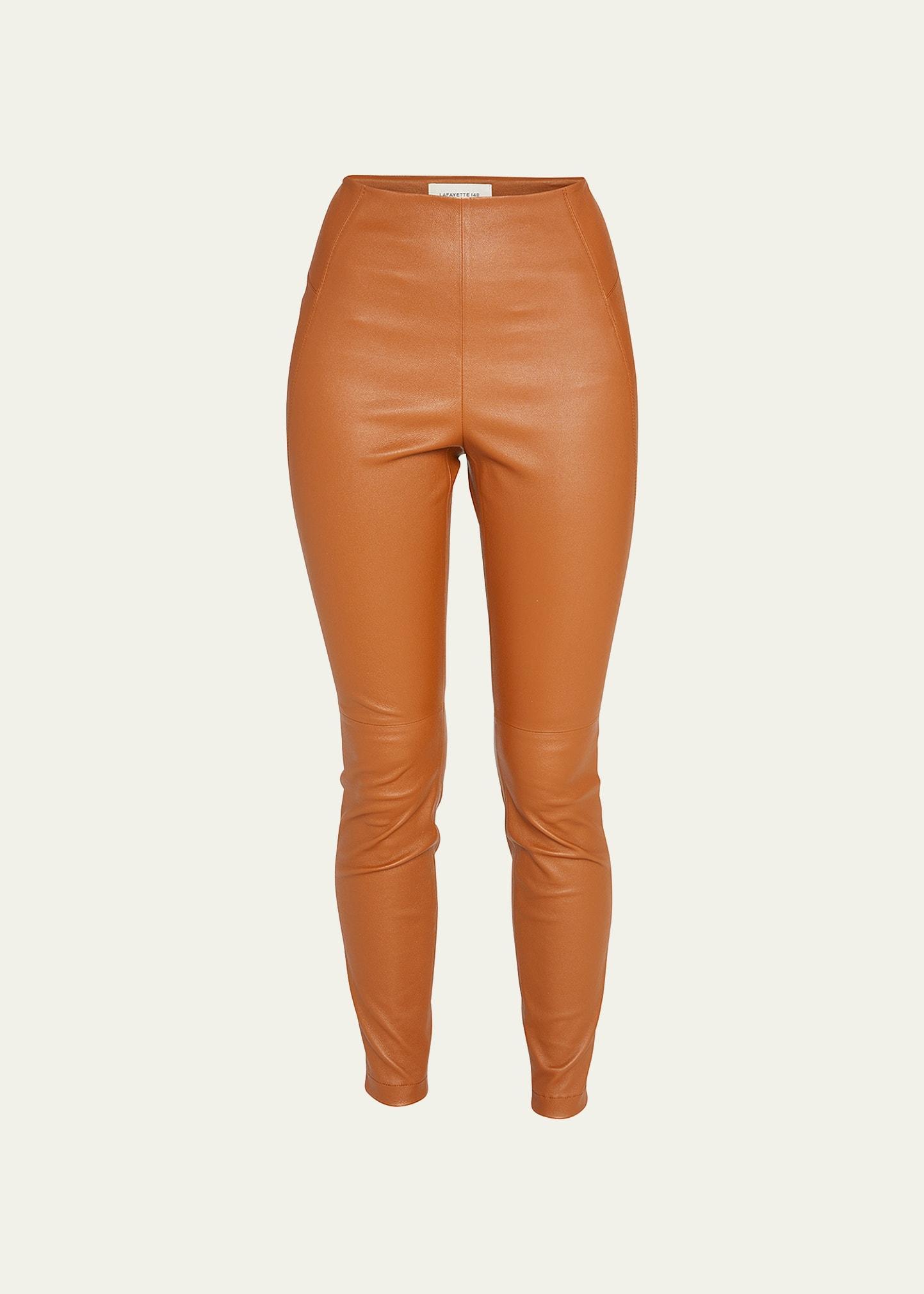 Lafayette 148 New York Greenwich High Waist Lambskin Leather Cigarette Pants Product Image