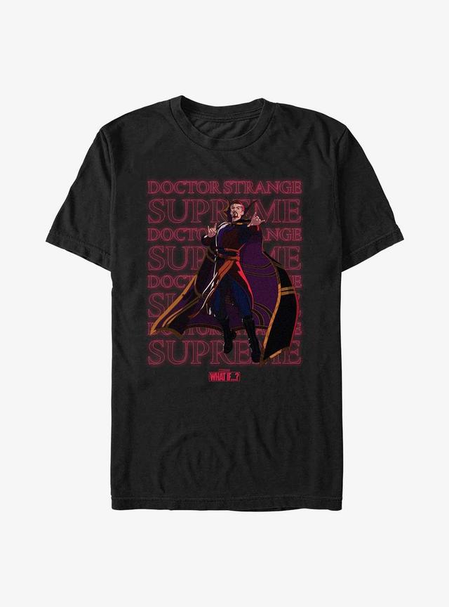 Marvel What If...? Supreme Text Stack Mens T-Shirt Product Image