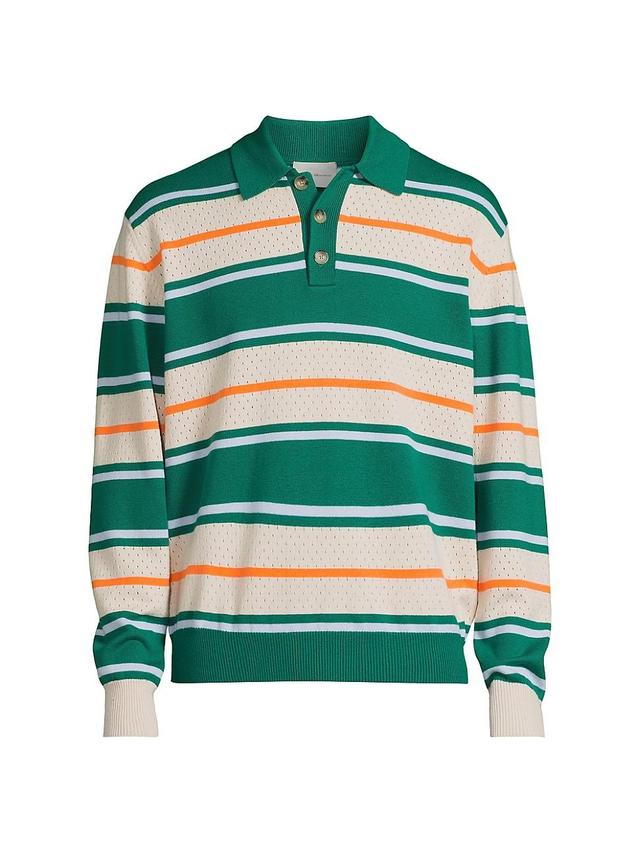 Mens La Maille Striped Long-Sleeve Polo Shirt Product Image