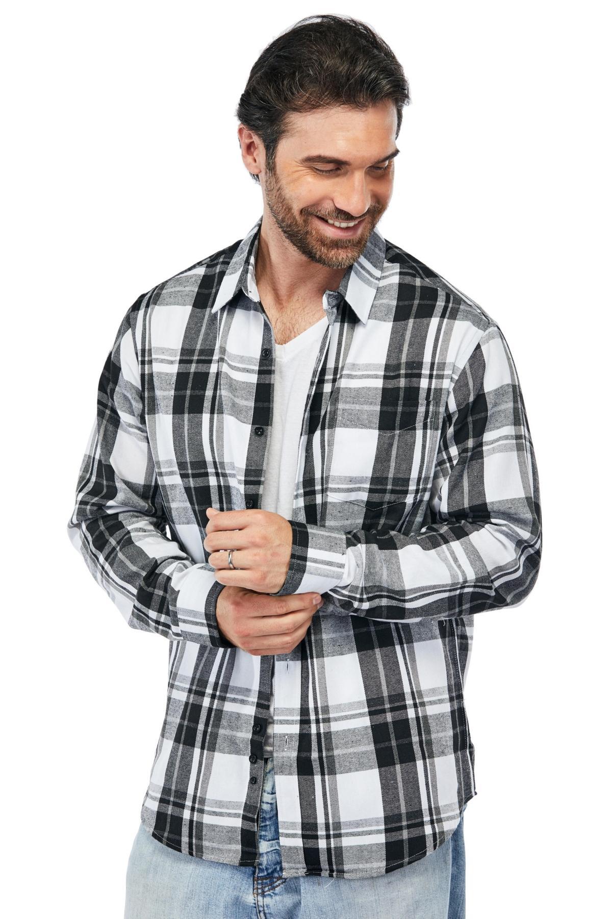 Braveman Mens Button Down Classic Fit Flannel Shirt Product Image