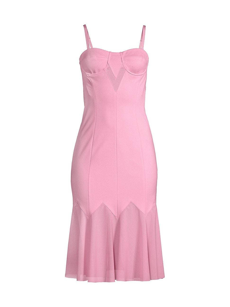 Womens Chiffon-Paneled Bustier Midi-Dress Product Image