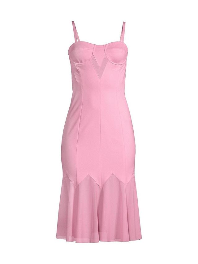 Womens Chiffon-Paneled Bustier Midi-Dress Product Image