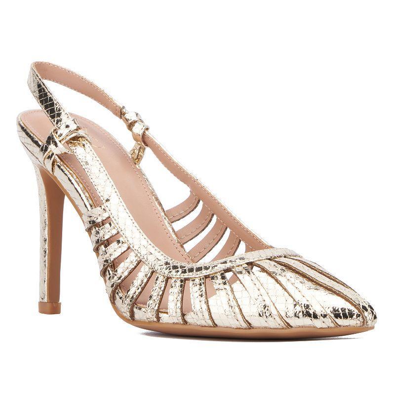 New York & Company Magdalene Womens Metallic Sling Back Heels Product Image