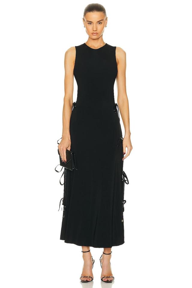 Brandon Maxwell A Line High Neck Side Tie Dress Product Image