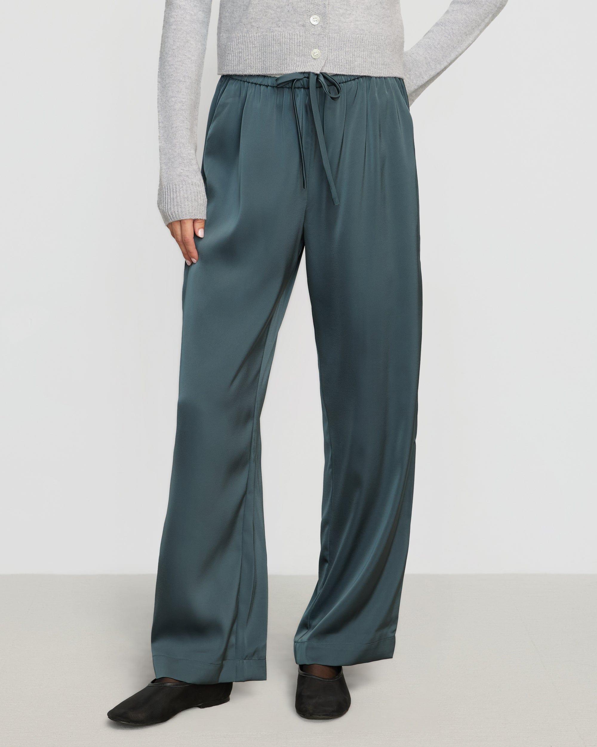 Dana Stretch-Waist Satin Pant Product Image