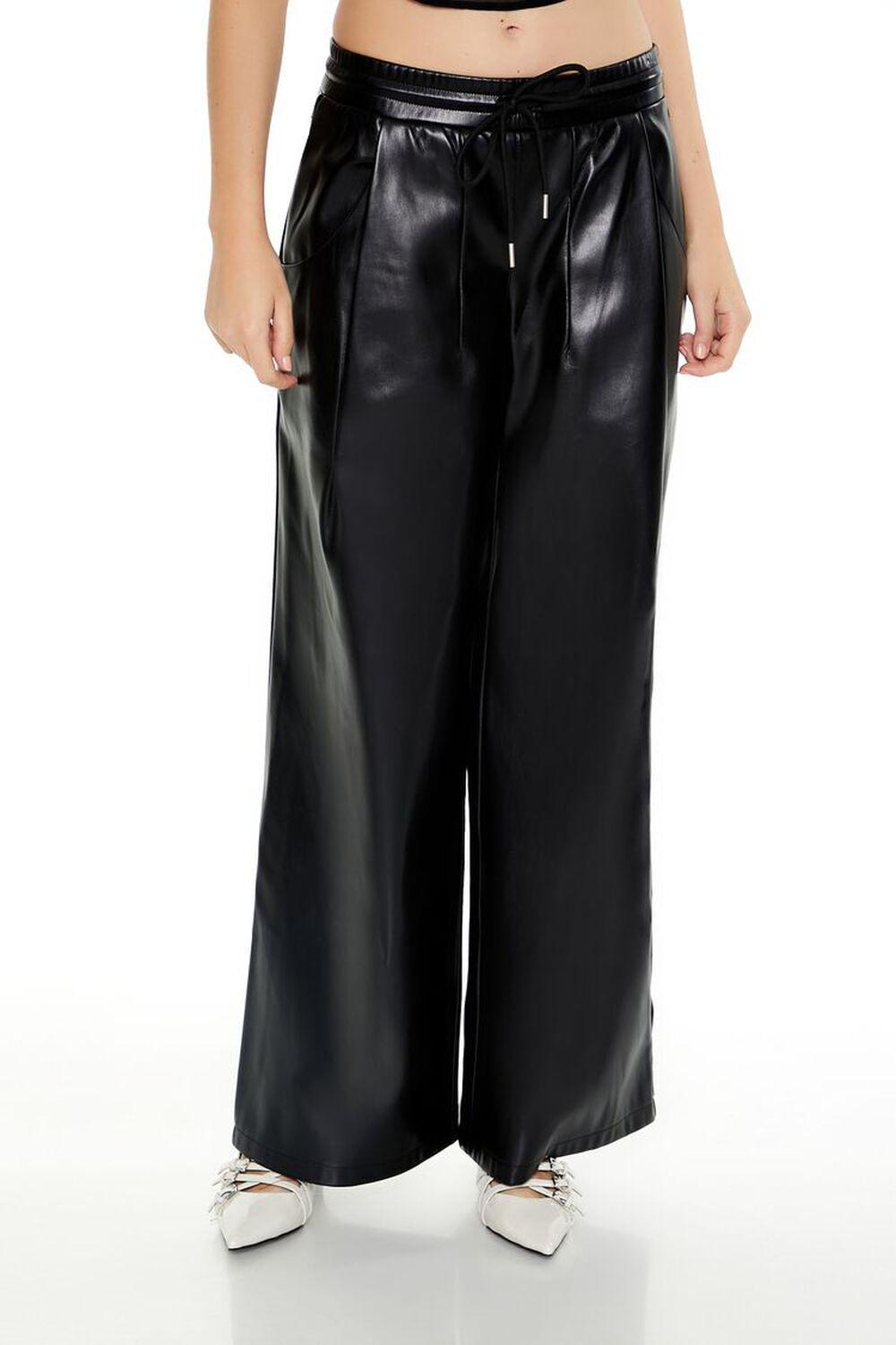 Faux Leather Drawstring Pants | Forever 21 Product Image