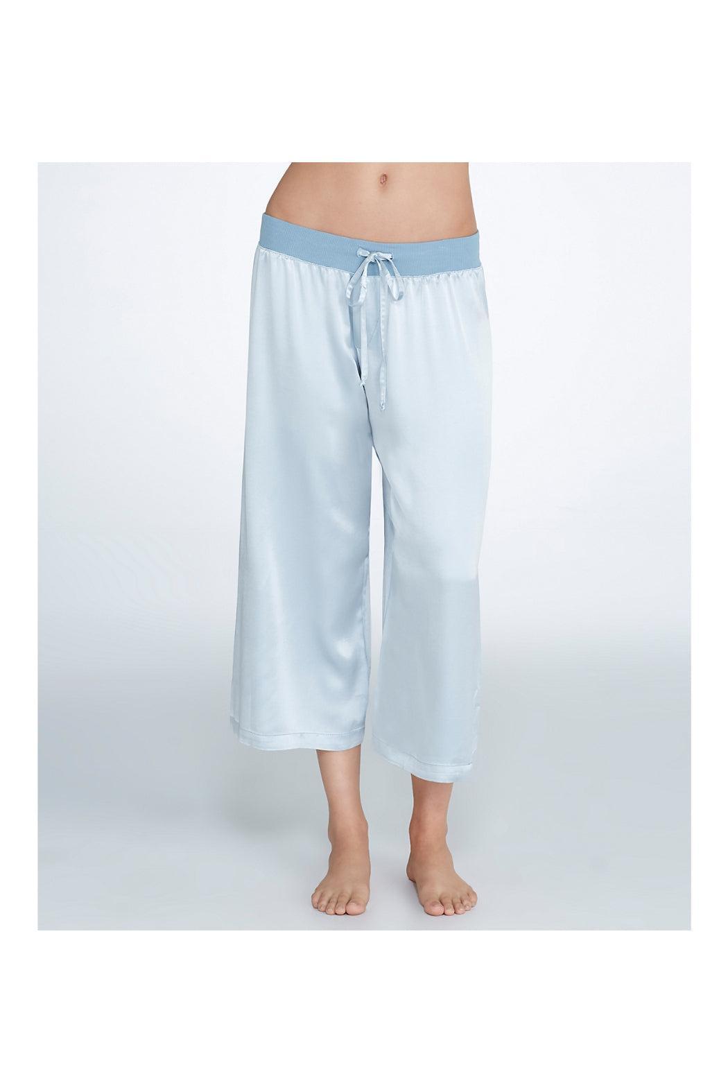 Satin Ankle Pant With Rib Waistband And Adjustable Drawstring Female Product Image