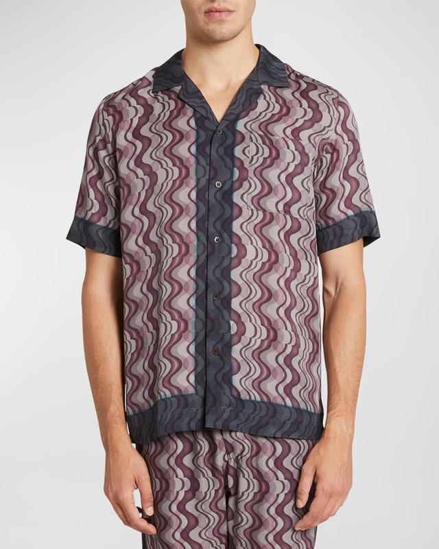 Mens Carltone Patterned Camp Shirt Product Image