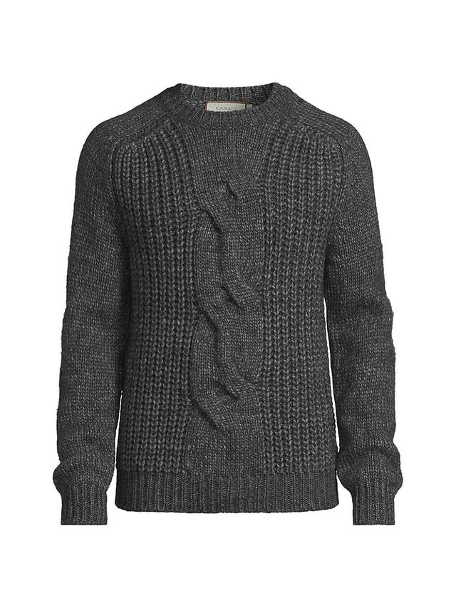 Mens Cable-Knit Crewneck Sweater Product Image