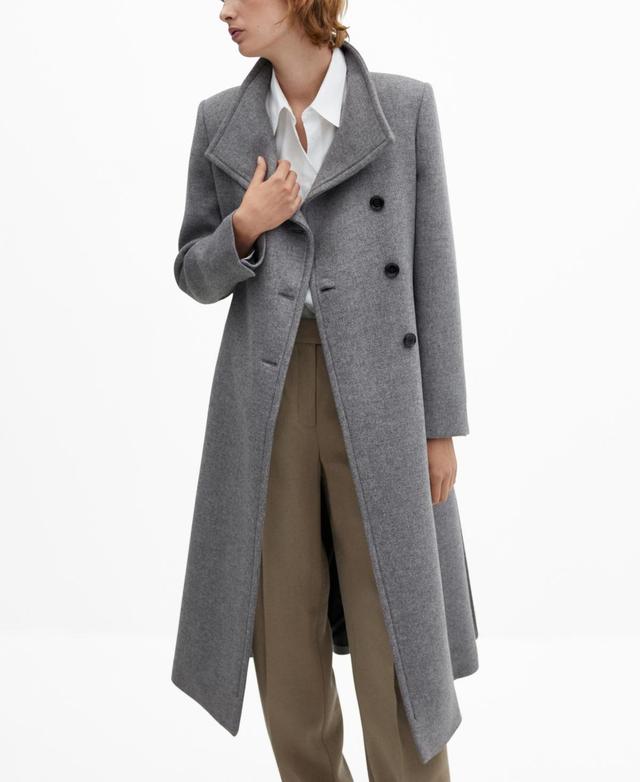 Mango Womens Belted Woolen Coat Product Image