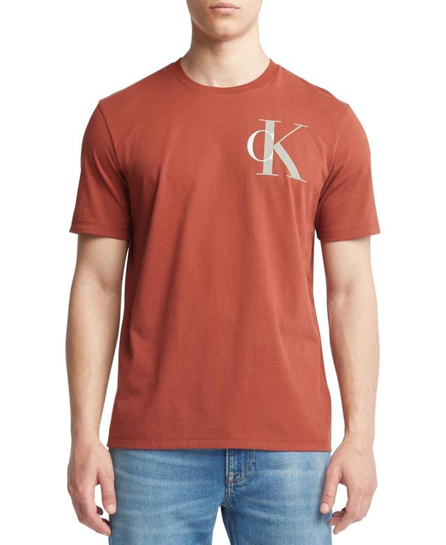 Calvin Klein Mens Classic-Fit Monogram Logo Graphic T-Shirt Product Image