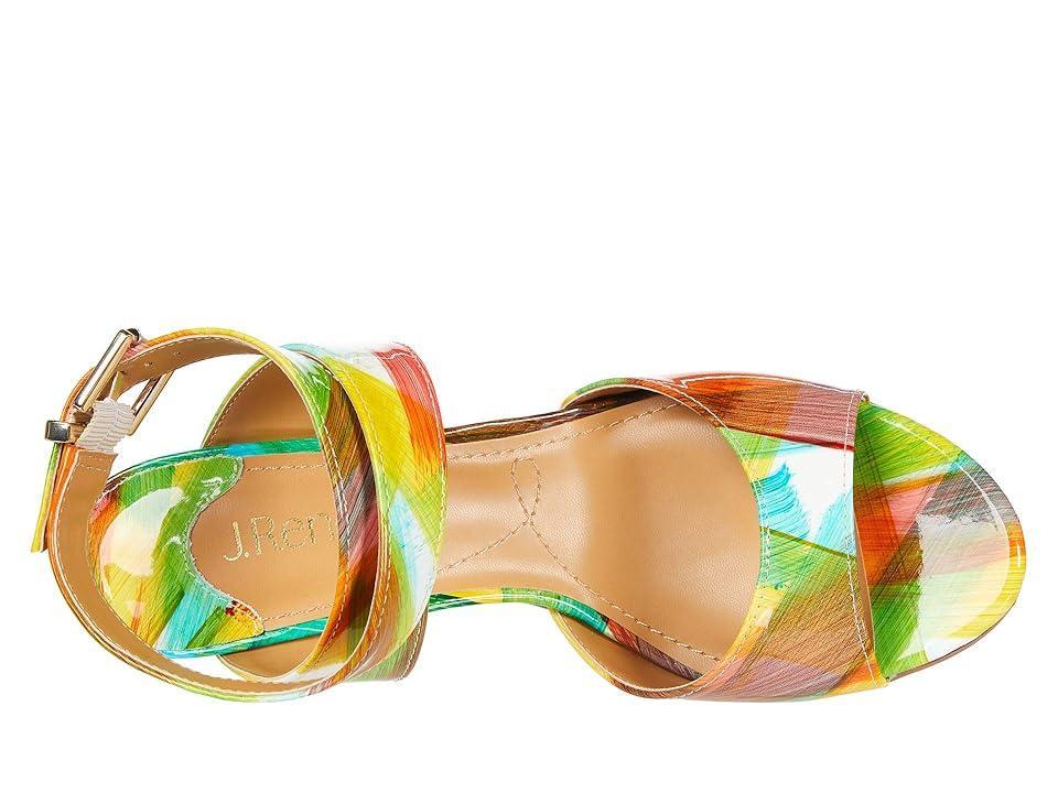 J. Renee Soncino Bright Multi Print Patent Leather Dress Sandals Product Image